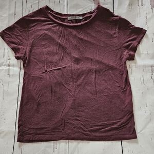 Prana Women's Burgandy Short Sleeve Casual Top Size XS